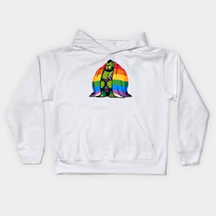 Comfy Womfy Pride Orc Husbando LGBTQ Rainbow Kids Hoodie